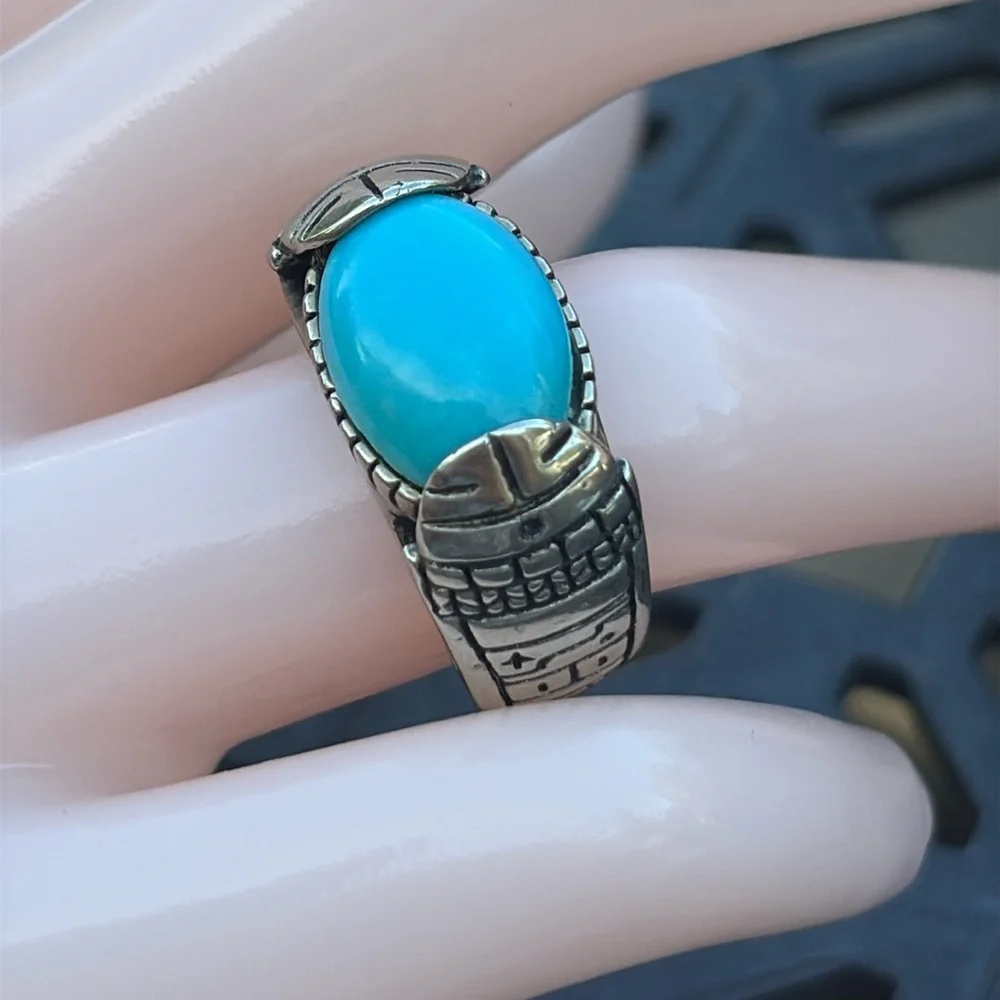 Carolyn Pollack x Roderick Tenorio RMT Sleeping Beauty Turquoise Bronze Ring 8 - Picture 2 of 14